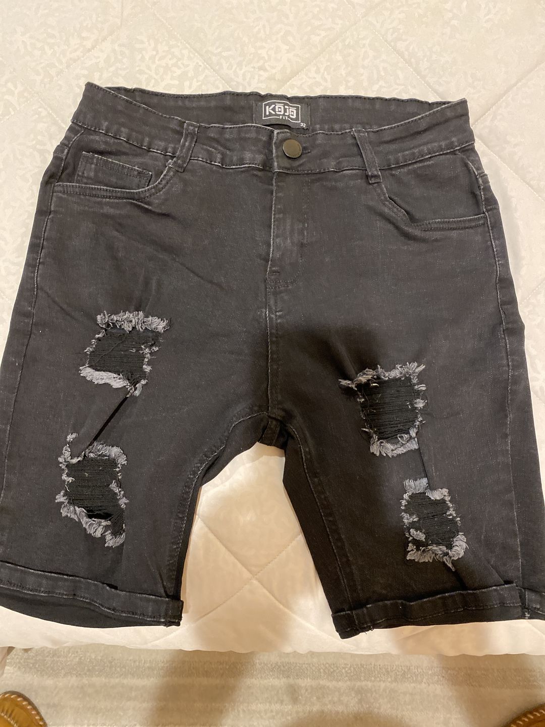 Customer photo review of Ultra Stretch Denim Shorts - Black