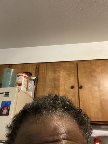 Customer photo review of Sample Curly Hair Wash and Go System with Organic Jojoba Oil for Moisturizing Hair with Lavender Fragrance (Step 1 - 4)