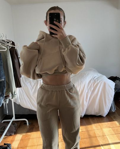 Customer photo review of neutral latte daydreamer hoody