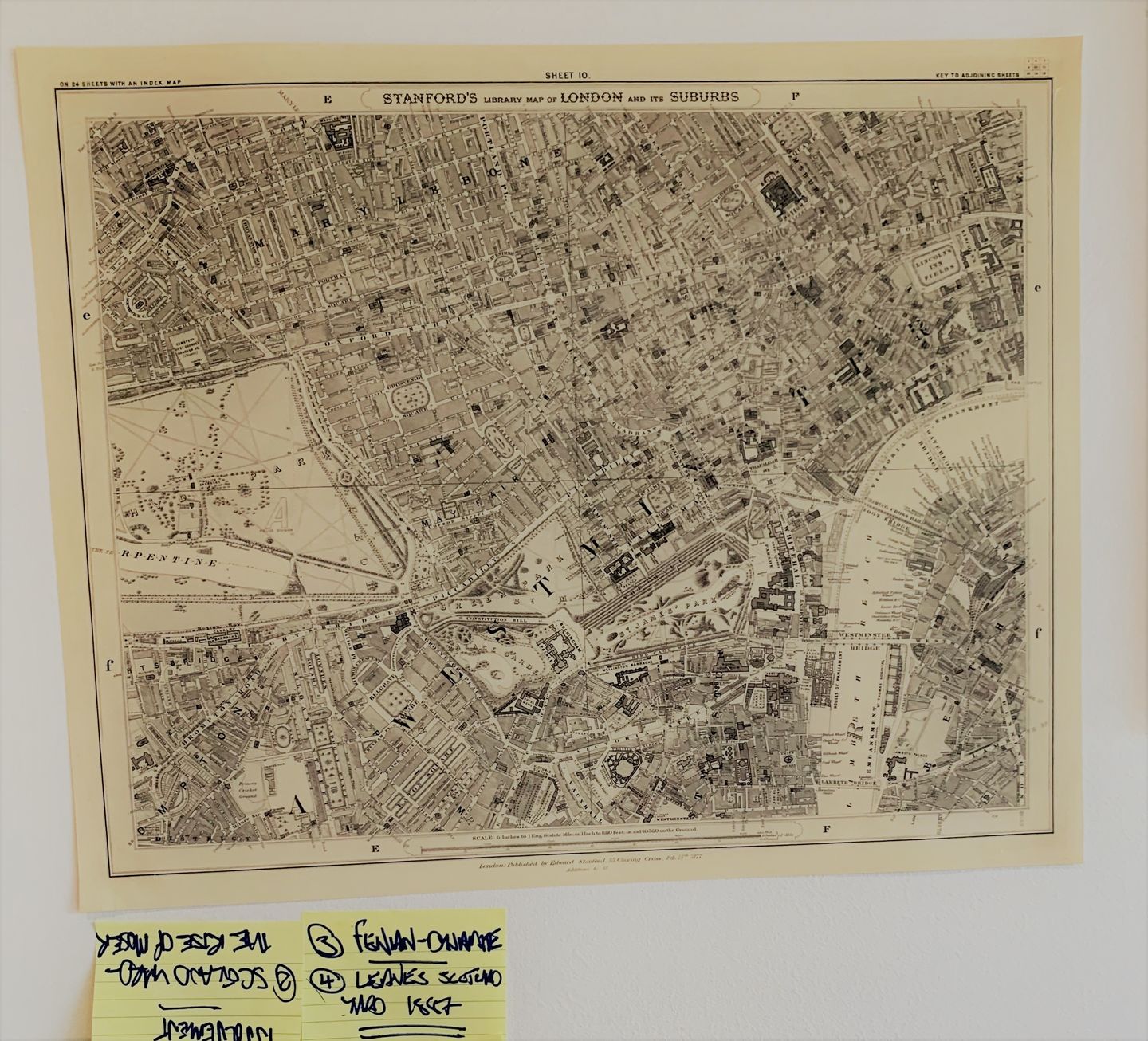 Customer photo review of Old Map of Central London by Edward Stanford, 1862 - Mayfair, Oxford Street, Westminster, Knightsbridge, Waterloo - W1, WC1, WC2, SW1, W2