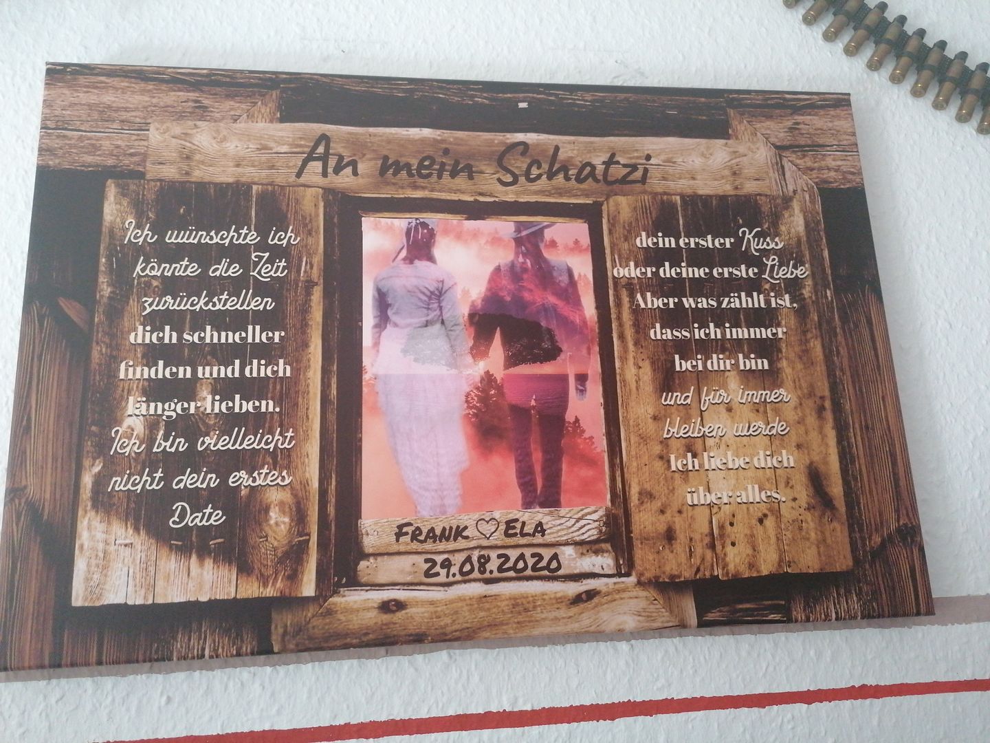 Customer photo review of Immer bei dir (an ihn) - Paar-Leinwand