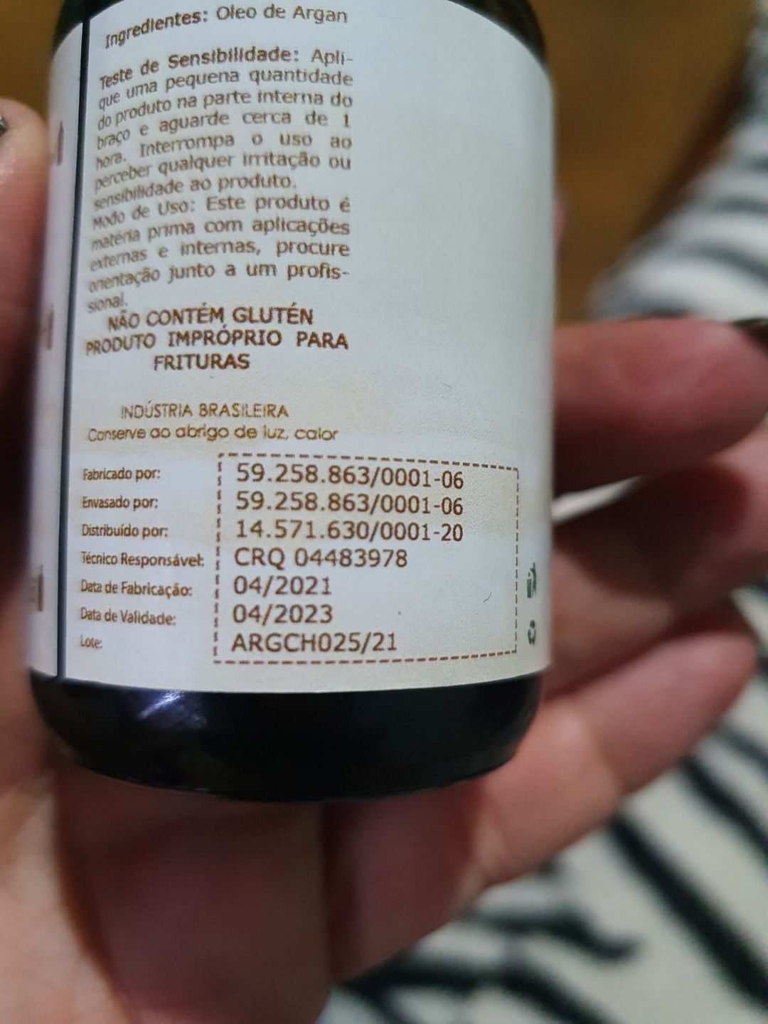 Customer photo review of Óleo de Argan