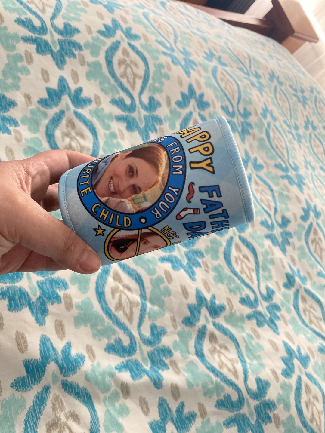 Customer photo review of Favourite Child Father's Day 🏆 - Personalised Stubby Holder