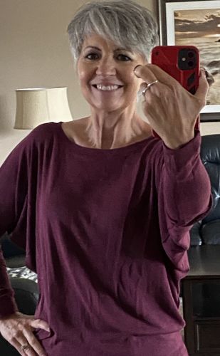 Customer photo review of Natural Vibe Knit Long Sleeve (Apple Wine)