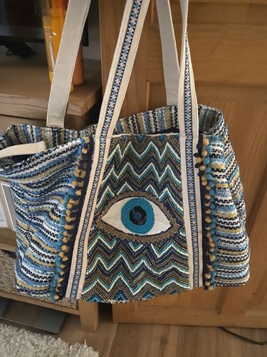Customer photo review of Grecian Nights Evil Eye Tote