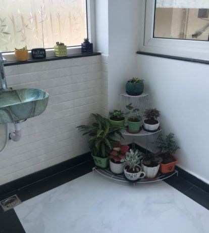 Customer photo review of 3 Tier Plant Stand Floral Corner Shelf Metal Flower Pot
