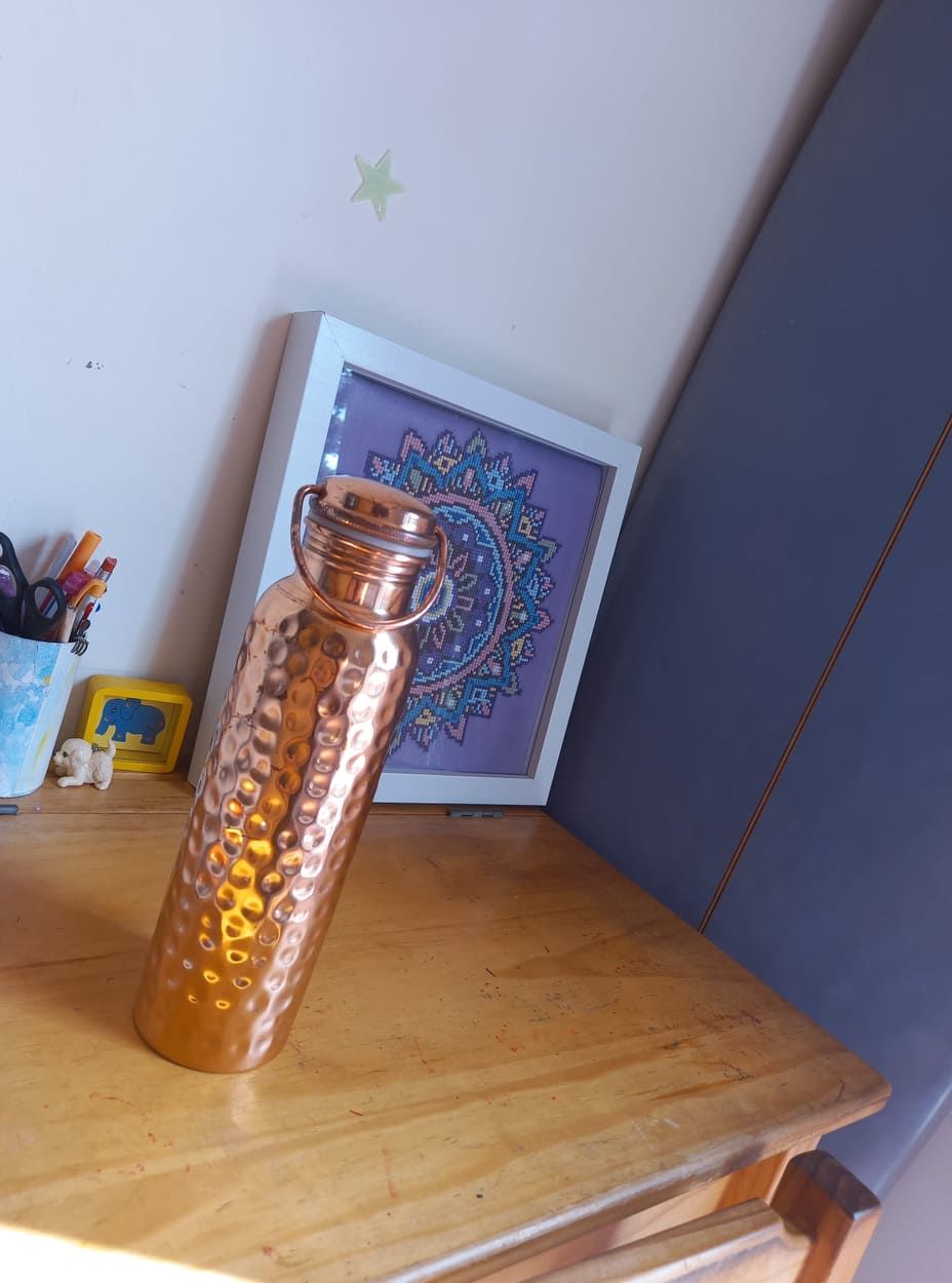 Customer photo review of Copper Water Bottle