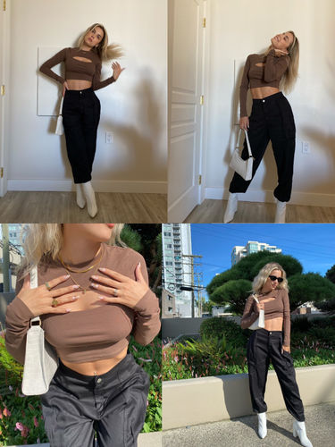 Customer photo review of Racer Style Chest Cut-Out Top