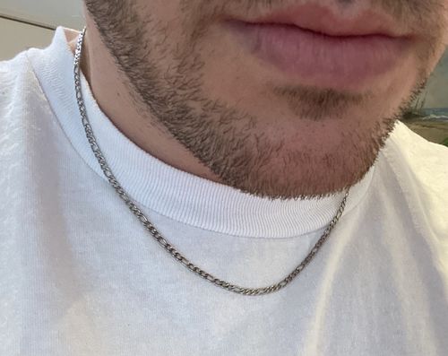 Customer photo review of Figaro Chain Necklace - Silver