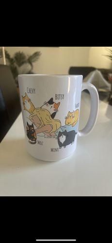 Customer photo review of Personalized Cat Mug