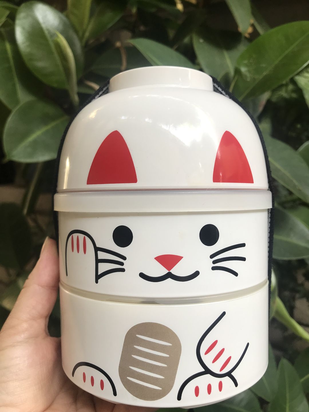 Customer photo review of Big Kokeshi Bento Maneki-Neko White