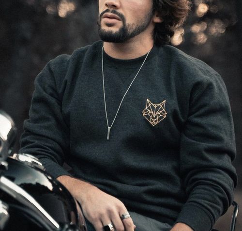 Customer photo review of Minimal Bar Necklace - Silver