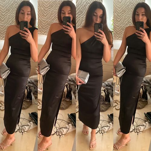 Customer photo review of Ultimate Muse Black Ruched Dress