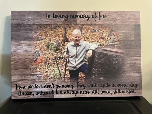 Customer photo review of Loss of Husband Memorial Gift for Wife Sympathy Gift Loss of Spouse Remembrance Gift Custom Memorial Sign Personalized Gift