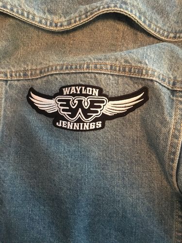 Customer photo review of Waylon Jennings Flying W Wings Patch