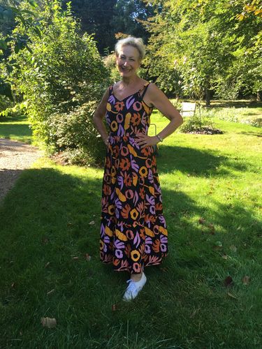 Customer photo review of Lowie Dark Tropics Maxi Dress