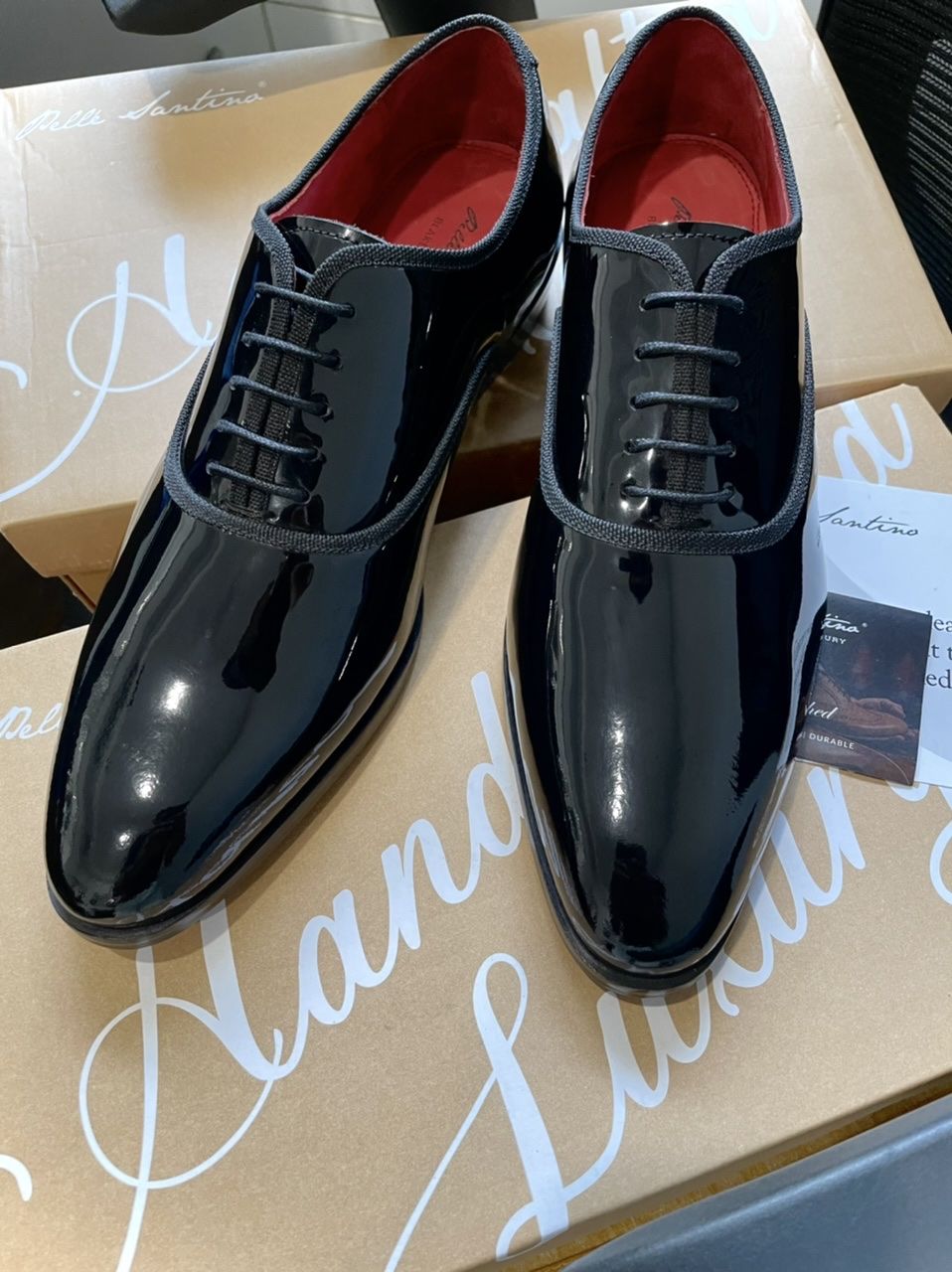 Customer photo review of Tux Patent Oxfords