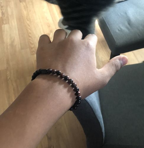 Customer photo review of Black Collection - Red Tiger Eye Bead Bracelet (6mm)