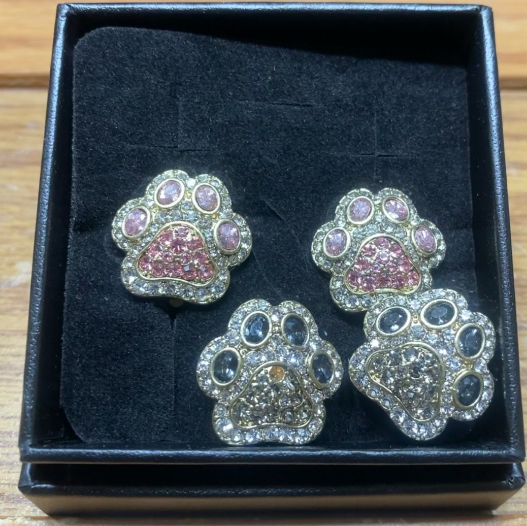 Customer photo review of HEIDI DAUS®"Pretty Paw Print" Crystal Paw Earring