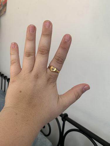Customer photo review of Heart Initial Ring