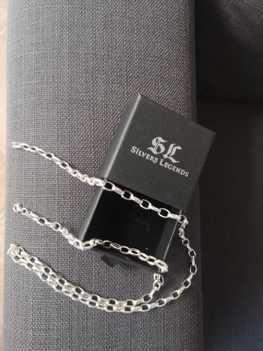 Customer photo review of Sterling silver 925 polished rollo chain