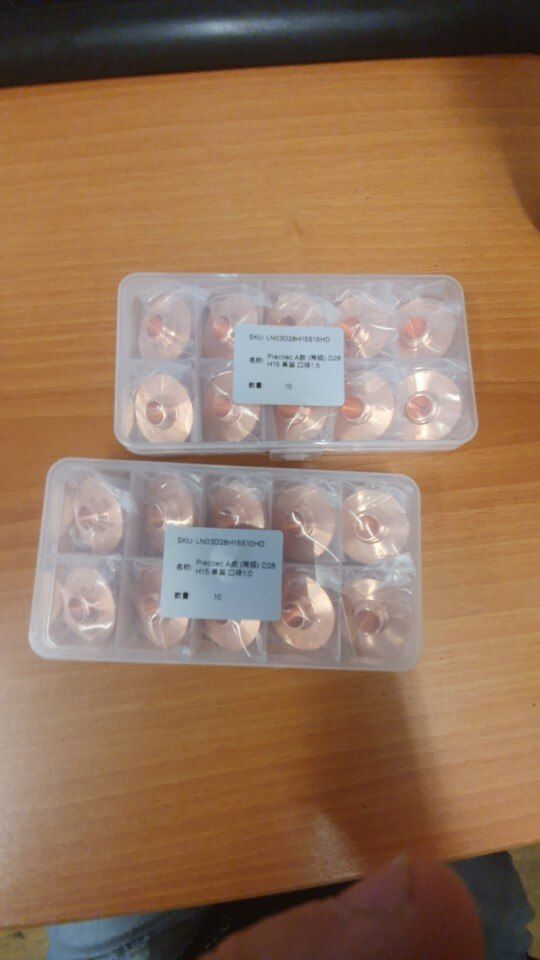 Customer photo review of Cloudray Precitec PT-C Type Dia.28mm Caliber 0.8 - 4.0mm Cutting Nozzles