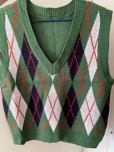 Customer photo review of High School Crush Argyle Vest