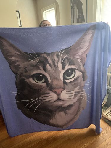 Customer photo review of Custom Pet Print Fleece Blanket