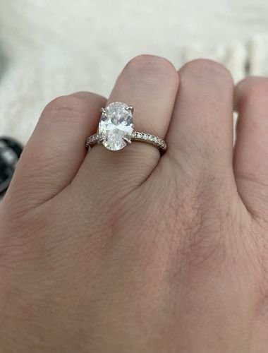 Customer photo review of 4.0Ct Oval Cut Engagement Ring Promise Ring For Her In Sterling Silver