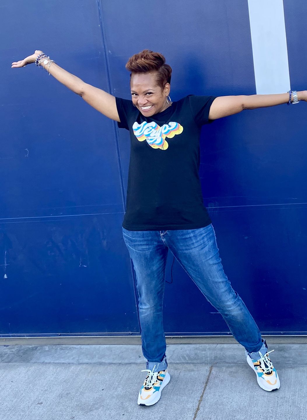 Customer photo review of Retro Distressed Virgo Zodiac Shirt