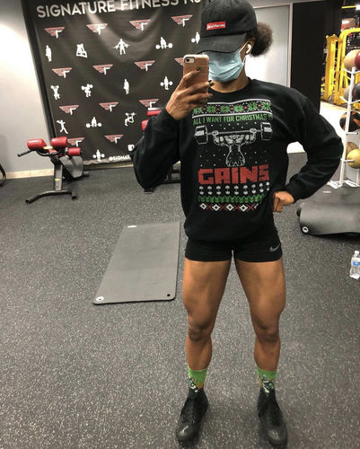 Customer photo review of All I Want For Christmas Is Gains - Sweatshirt