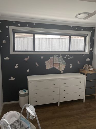 Customer photo review of Australian Map Puzzle Peel & Stick Decal - Neutrals