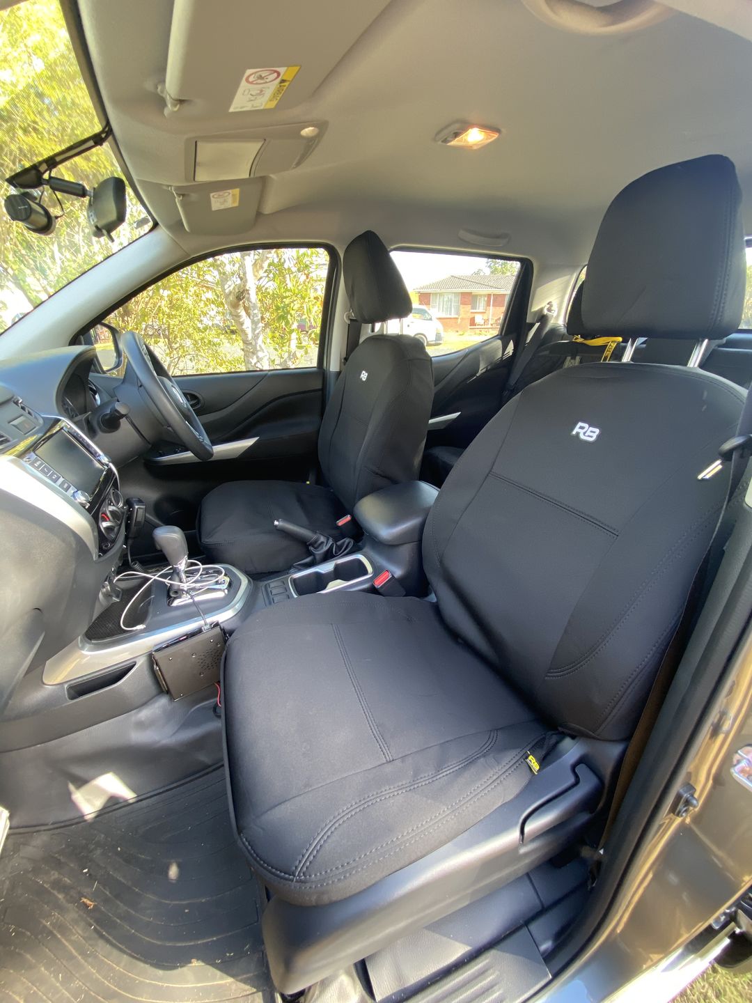 Customer photo review of Nissan Navara Series 5 Neoprene 2x Front Seat Covers (In Stock)