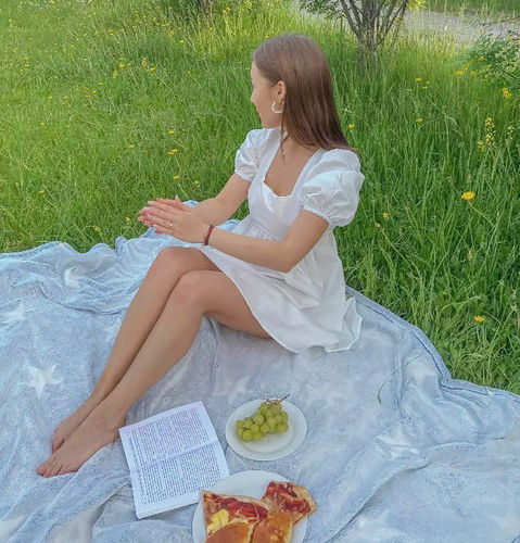 Customer photo review of Cottage Calling Mini Dress