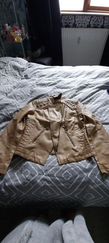 Customer photo review of 2021 Washed Lambskin Leather Jacket