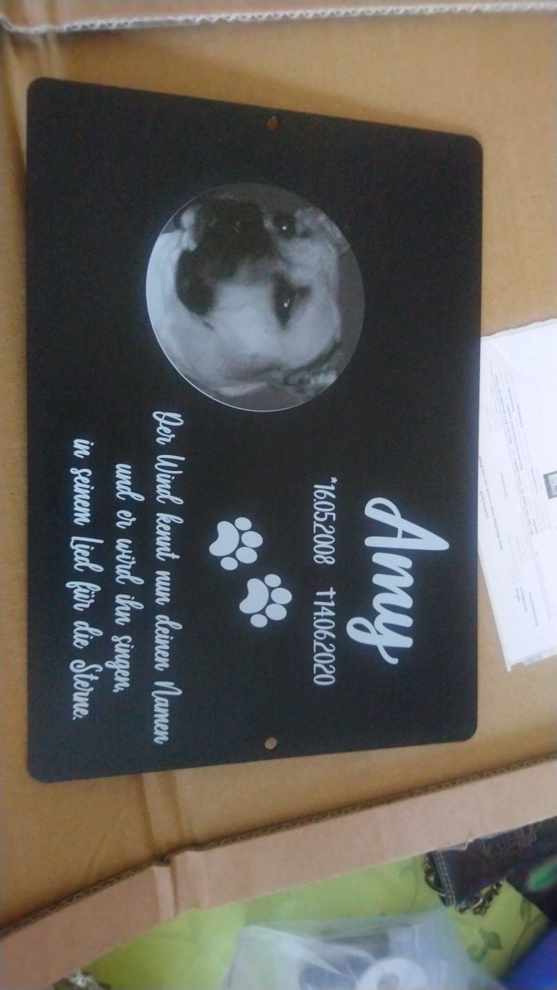 Customer photo review of Gedenktafel Hund "Lieblingshund"