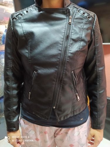 Customer photo review of 2021 Washed Lambskin Leather Jacket
