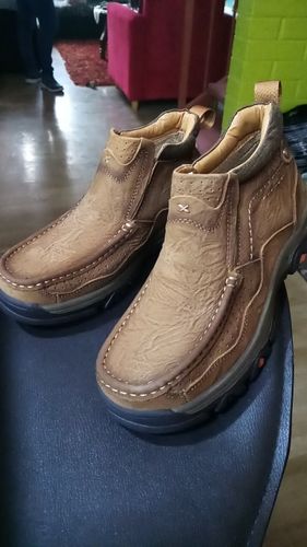 Customer photo review of Genuine Leather Cowhide Winter Boots