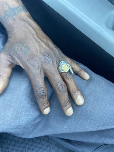 Customer photo review of GOLDEN SKULL WARRIOR CHIEF RING