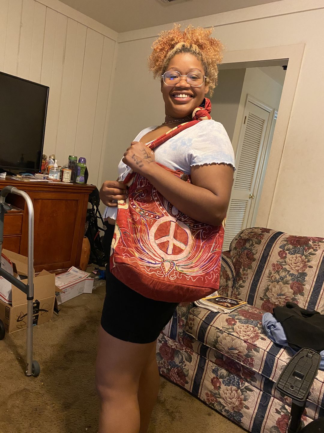 Customer photo review of Perpetual Peace Tie Dye Shoulder Bag