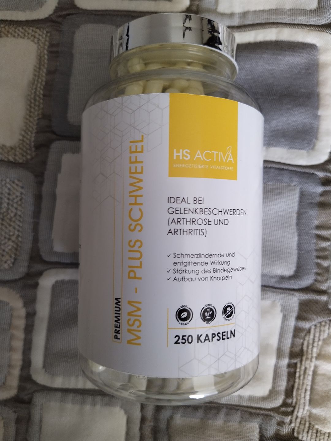 Customer photo review of Gelenk Komplex (MSM Plus Schwefel) - (250 Kapseln oder 800g Pulver)