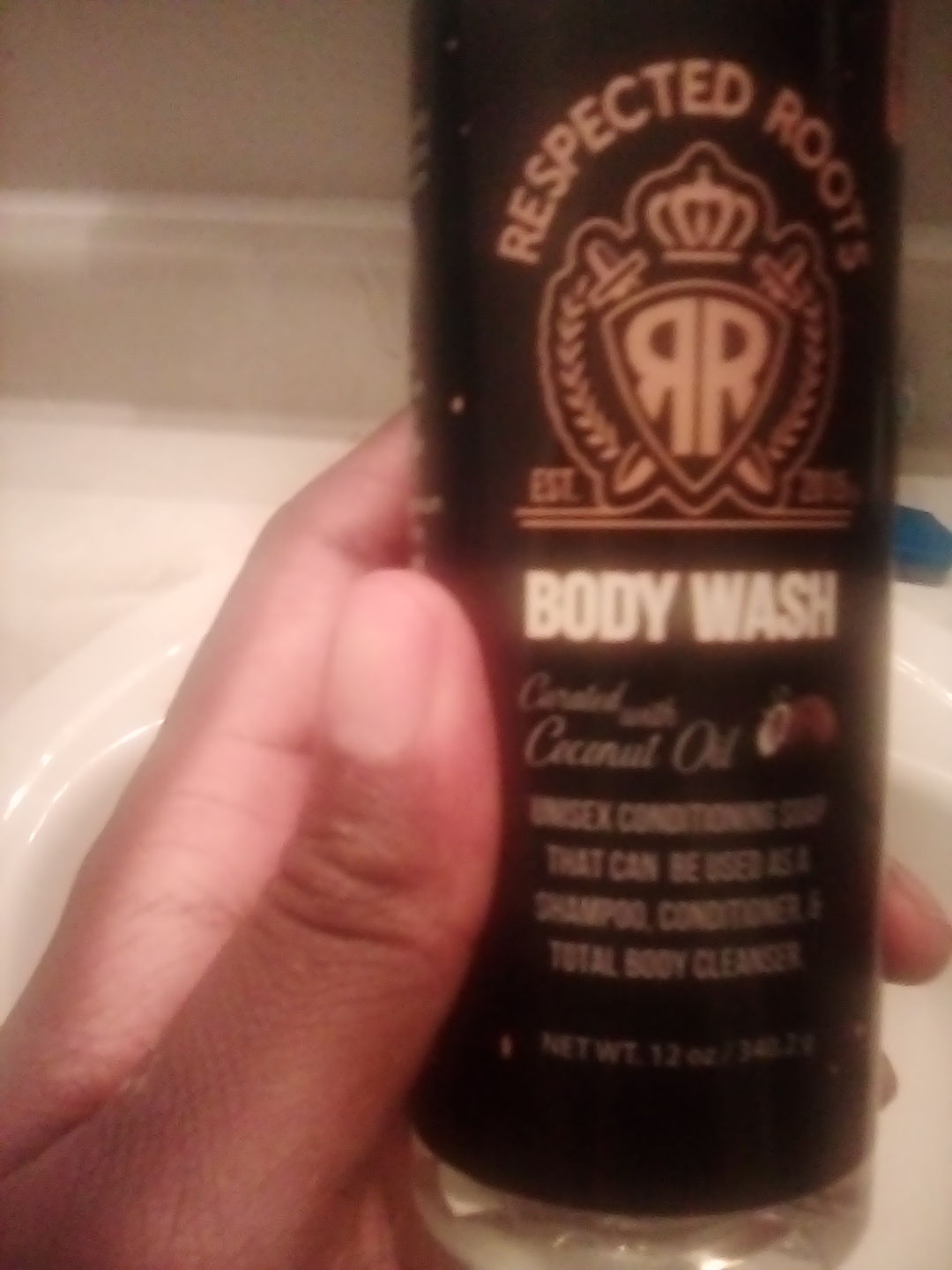 Customer photo review of Respected Roots Body Wash (12 oz.)
