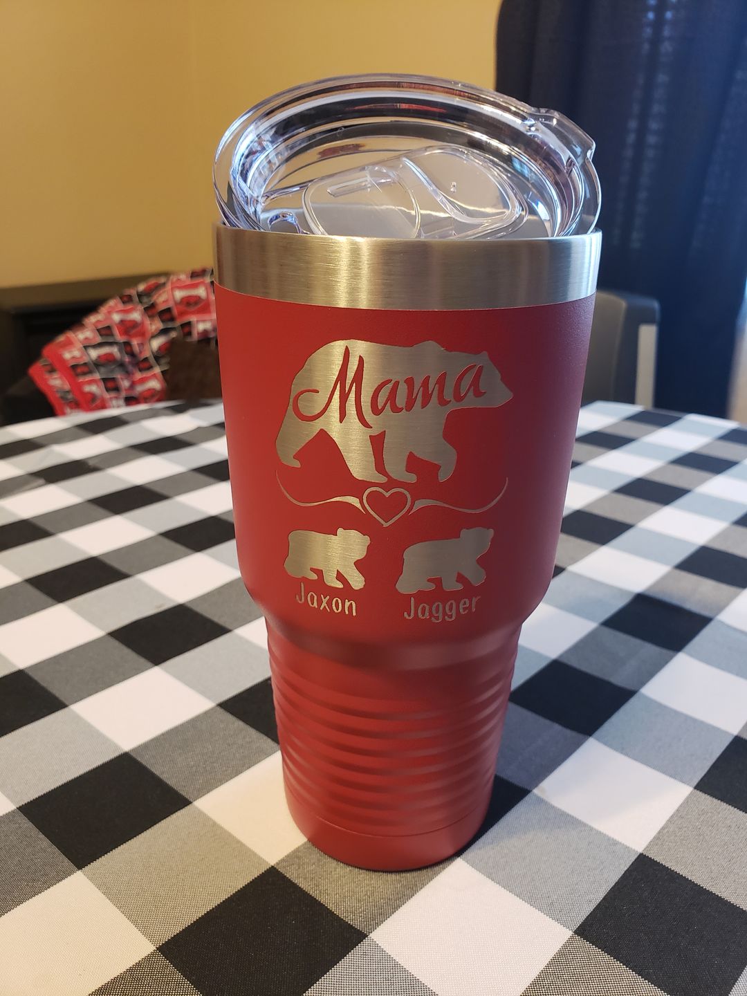 Customer photo review of Mama Bear (CUSTOM) Tumbler Personalized with Child's Name