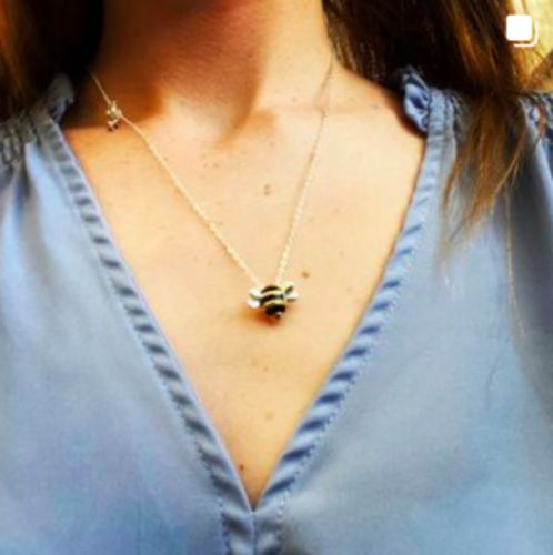 Customer photo review of Original Adopt a Bee Necklace