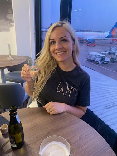 Customer photo review of Wifey Mini Logo Script Tee (MRK X)