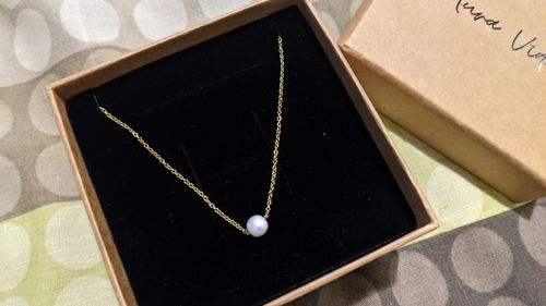 Customer photo review of Grace Delicate Pearl Necklace