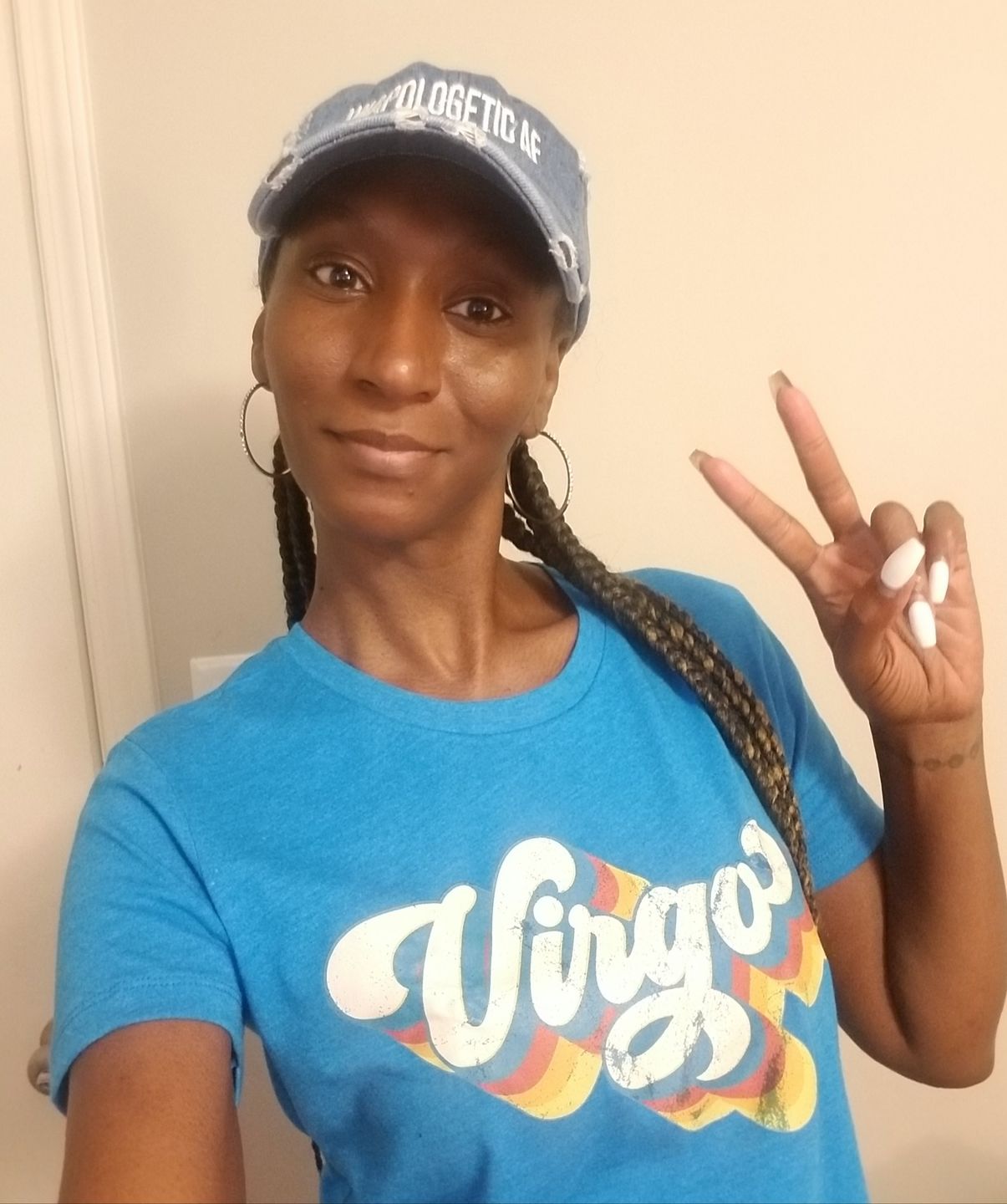 Customer photo review of Retro Distressed Virgo Zodiac Shirt