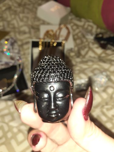 Customer photo review of 17.25 CTW Black Custom Full 3D Buddha Head Pendant