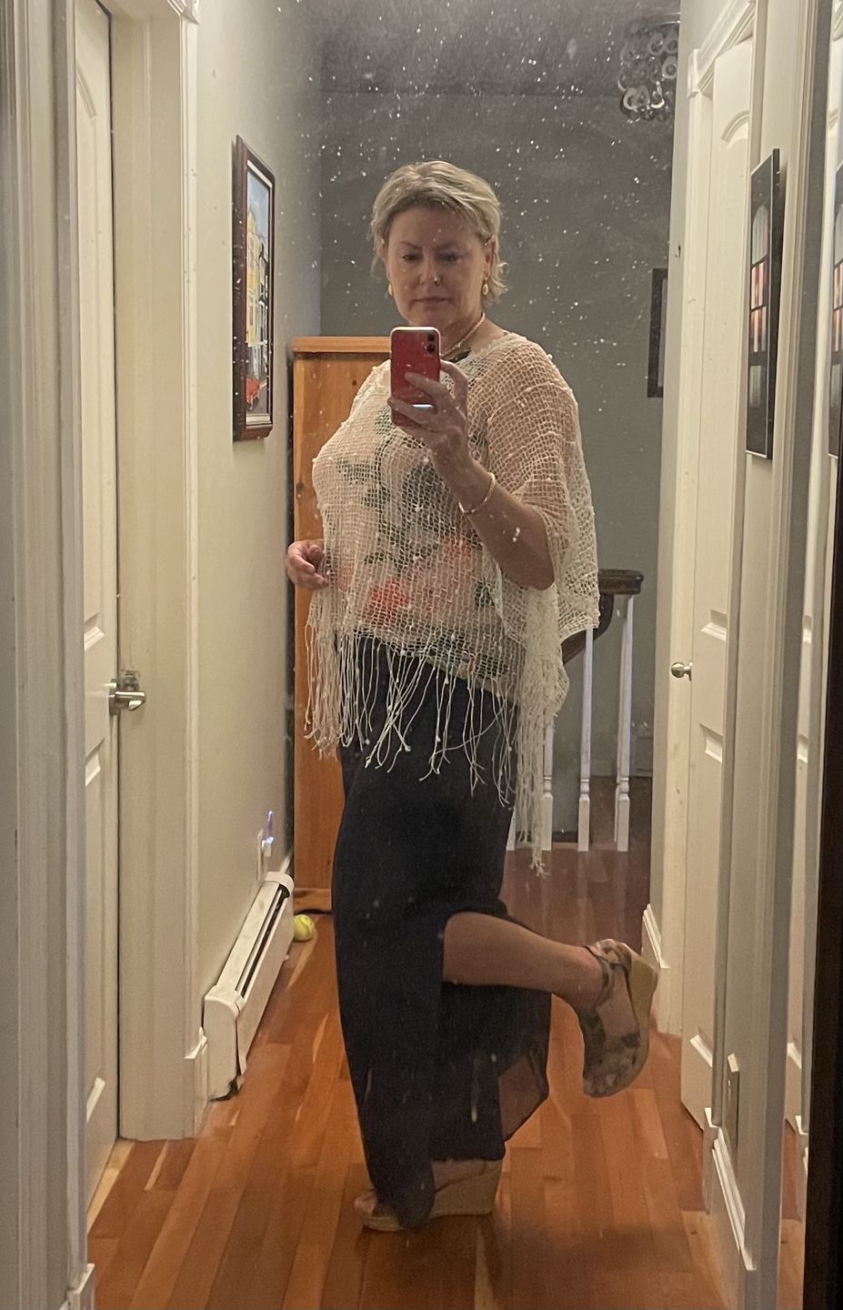 Customer photo review of Millie Silk Pants (Navy)