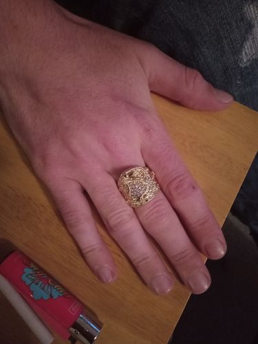 Customer photo review of CZ SADDLE RING (GOLD)
